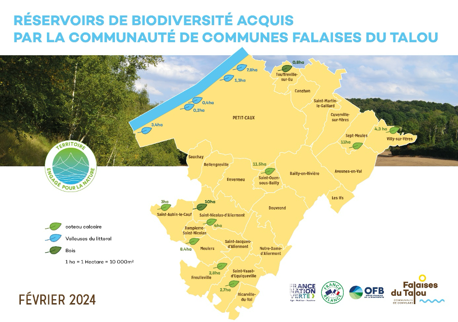 Carte d'acquisition de réservoirs biodiversité